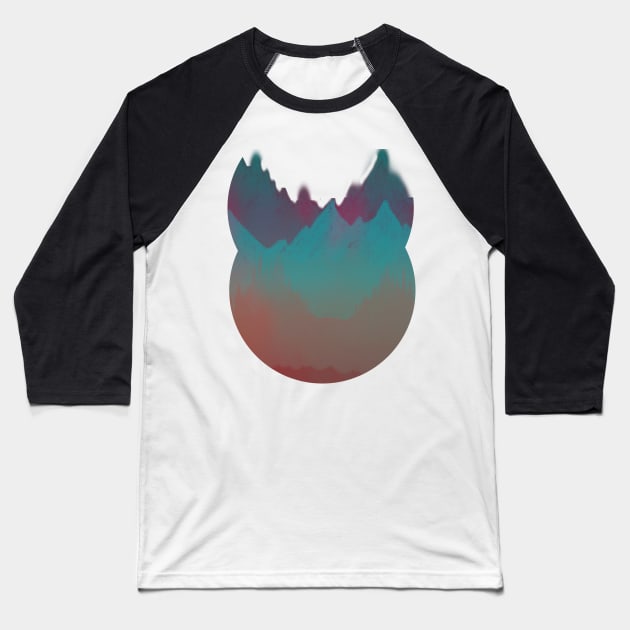 Ombre Mountainscape (Sunset Colors) Baseball T-Shirt by RoxanneG